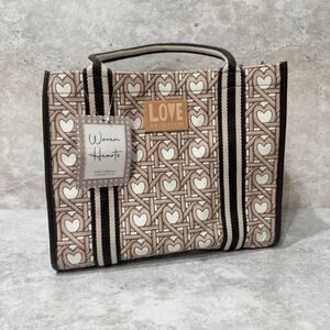 Brighton Woven Hearts Canvas Carry All Bag
